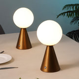 Macie 11.75" Modern Minimalist Globe Rechargeable/Cordless Dimmable Integrated LED Table Lamp with Touch Sensor Set 2