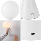 Macie 11.75" Modern Minimalist Globe Rechargeable/Cordless Dimmable Integrated LED Table Lamp with Touch Sensor Set 2