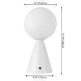 Macie 11.75" Modern Minimalist Globe Rechargeable/Cordless Dimmable Integrated LED Table Lamp with Touch Sensor Set 2