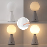 Macie 11.75" Modern Minimalist Globe Rechargeable/Cordless Dimmable Integrated LED Table Lamp with Touch Sensor Set 2