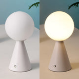 Macie 11.75" Modern Minimalist Globe Rechargeable/Cordless Dimmable Integrated LED Table Lamp with Touch Sensor Set 2