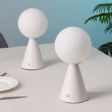Macie 11.75" Modern Minimalist Globe Rechargeable/Cordless Dimmable Integrated LED Table Lamp with Touch Sensor Set 2