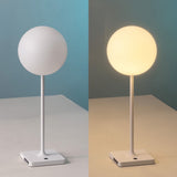 Allie 17.5" Modern Minimalist Indoor/Outdoor Metal Globe Rechargeable/Cordless Dimmable Integrated LED Table Lamp with Touch Sensor Set 2