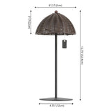 Tilly 12.75" Modern Coastal Indoor/Outdoor Wicker Shade Rechargeable/Cordless Dimmable Integrated LED Table Lamp Set 2