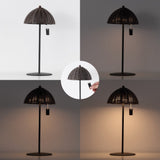 Tilly 12.75" Modern Coastal Indoor/Outdoor Wicker Shade Rechargeable/Cordless Dimmable Integrated LED Table Lamp Set 2