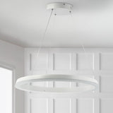 Baxter Modern Contemporary Aluminum Integrated LED Hoop Pendant - JONATHAN Y