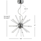 Soyuz 19.5" Adjustable Integrated LED Starburst Metal/Acrylic Pendant - JONATHAN Y