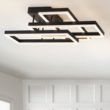 Turing 28" Geometric Integrated LED Metal Flush Mount - JONATHAN Y