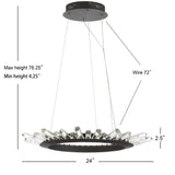 Elsa 24" Adjustable Integrated LED Modern Crystal Pendant - JONATHAN Y