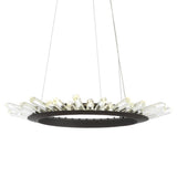 Elsa 24" Adjustable Integrated LED Modern Crystal Pendant - JONATHAN Y