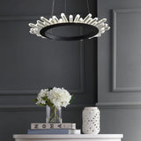 Elsa 24" Adjustable Integrated LED Modern Crystal Pendant - JONATHAN Y