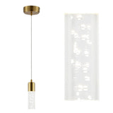 Bolha 4.75" Bubble Acrylic/Iron Modern Minimalist Integrated LED Pendant - JONATHAN Y