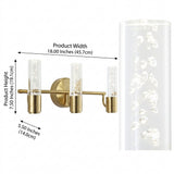 Bolha Minimalist Modern Bubble Acrylic/Iron Integrated LED Vanity Light Brass Gold / 3 Light – DIM