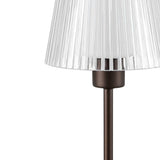 Oscar 12.5" Modern Industrial Rechargeable/Cordless Iron/Acrylic Integrated LED Table Lamp with Ribbed Shade - JONATHAN Y