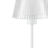 Oscar 12.5" Modern Industrial Rechargeable/Cordless Iron/Acrylic Integrated LED Table Lamp with Ribbed Shade - JONATHAN Y