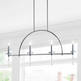 Doris 41" Linear Metal/Crystal LED Pendant - JONATHAN Y