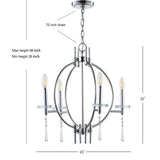 Laura 23" Crystal/Metal LED Chandelier - JONATHAN Y