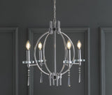 Laura 23" Crystal/Metal LED Chandelier - JONATHAN Y
