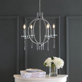 Laura 23" Crystal/Metal LED Chandelier - JONATHAN Y