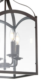 Ruth 11" Traditional Classic Lantern Metal/Glass LED Pendant - JONATHAN Y