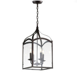 Ruth 11" Traditional Classic Lantern Metal/Glass LED Pendant - JONATHAN Y