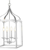 Ruth 11" Traditional Classic Lantern Metal/Glass LED Pendant - JONATHAN Y