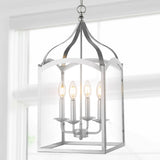 Ruth 11" Traditional Classic Lantern Metal/Glass LED Pendant - JONATHAN Y