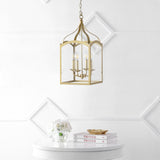 Ruth 11" Traditional Classic Lantern Metal/Glass LED Pendant - JONATHAN Y
