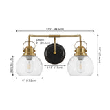 Shirley Metal/ Bubbled Glass Vanity Light