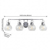 Shirley Metal/ Bubbled Glass Vanity Light Chrome / 4 Sockets – DIM