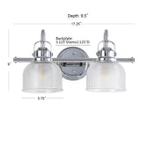 Virginia Metal/Glass LED Vanity Light - JONATHAN Y