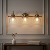 Virginia Metal/Glass LED Vanity Light Brass Gold / 3 Sockets – AI-ON