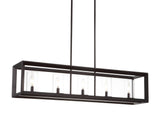 Anna 38.5" Linear Metal/Glass LED Pendant - JONATHAN Y
