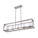 Anna 38.5" Linear Metal/Glass LED Pendant - JONATHAN Y