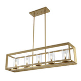 Anna 38.5" Linear Metal/Glass LED Pendant