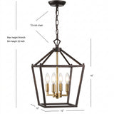 Pagoda Lantern Metal LED Pendant Oil Rubbed Bronze/Brass Gold / 12" – DIM