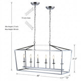 Pagoda Lantern Metal LED Pendant Chrome / 49" – DIM