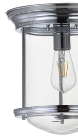 Savannah 10.25" Metal/Glass LED Flush Mount - JONATHAN Y