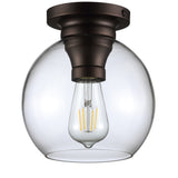 Atlas 7.75" Metal/Glass LED Flush Mount - JONATHAN Y