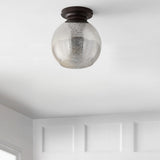 Atlas 7.75" Metal/Glass LED Flush Mount - JONATHAN Y