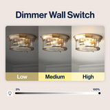 Lauren 13.25" Metal/Glass LED Flush Mount