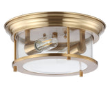 Lauren 13.25" Metal/Glass LED Flush Mount - JONATHAN Y