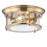 Lauren 13.25" Metal/Glass LED Flush Mount - JONATHAN Y