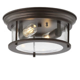 Lauren 13.25" Metal/Glass LED Flush Mount - JONATHAN Y