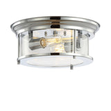 Lauren 13.25" Metal/Glass LED Flush Mount - JONATHAN Y