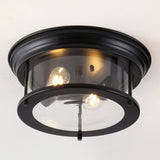 Lauren 13.25" Metal/Glass LED Flush Mount - JONATHAN Y