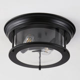 Lauren 13.25" Metal/Glass LED Flush Mount - JONATHAN Y