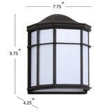 Henry 7.75" Outdoor Frosted Acrylic/Metal Integrated LED Wall Sconce - JONATHAN Y