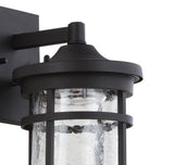 Campo Outdoor Wall Lantern Crackled Glass/Metal Integrated LED Wall Sconce - JONATHAN Y
