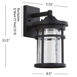 Campo Outdoor Wall Lantern Crackled Glass/Metal Integrated LED Wall Sconce - JONATHAN Y